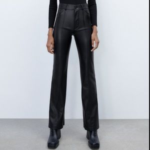 Zara Leather Flare Pants